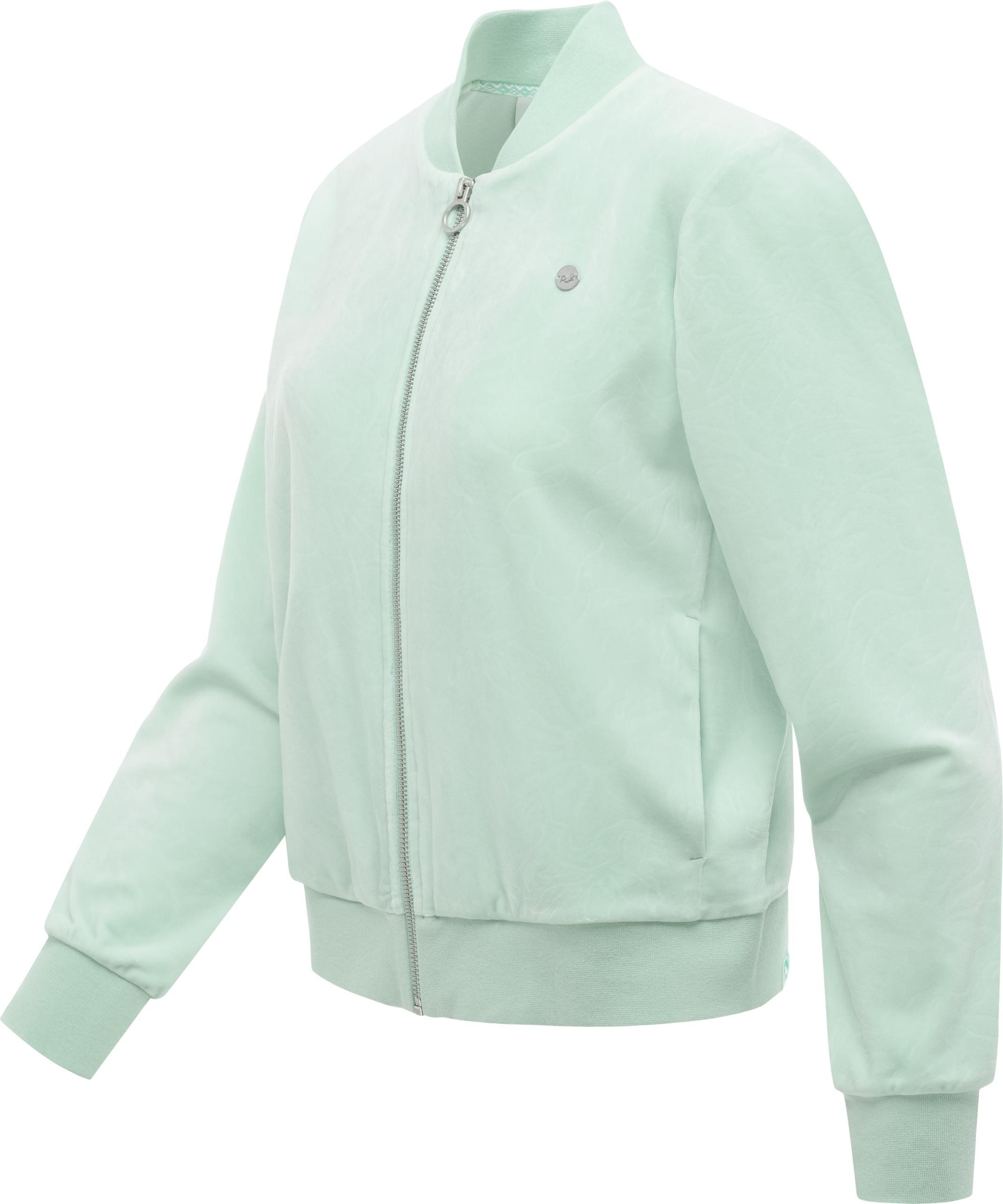 Ragwear Sweatjacke Doron Embossed Kuschelige Alltagsjacke in Samt-Optik