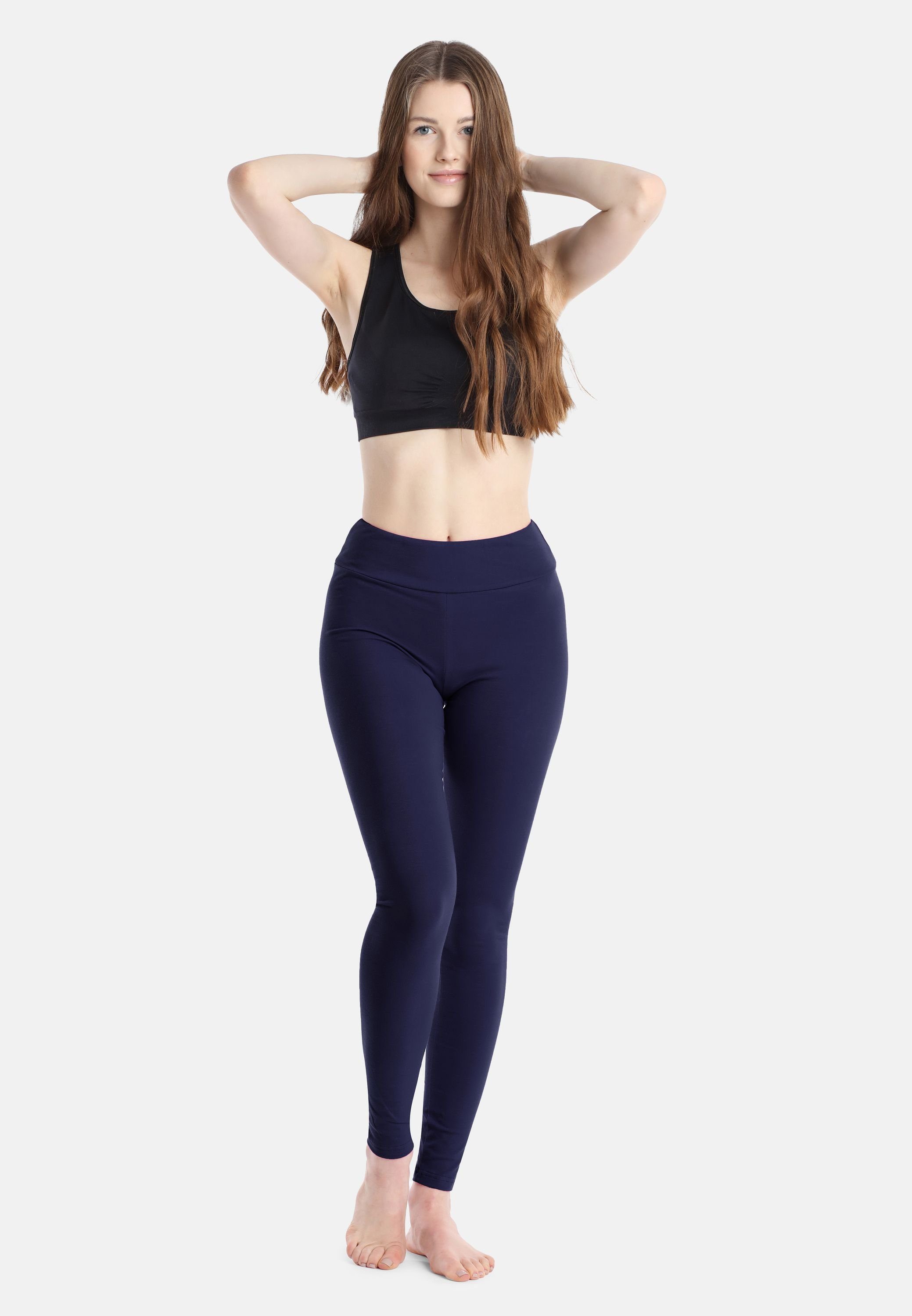 Merry Style Leggings Damen Lange Leggings aus Baumwolle MS10-429 (1-tlg) elastischer Bund