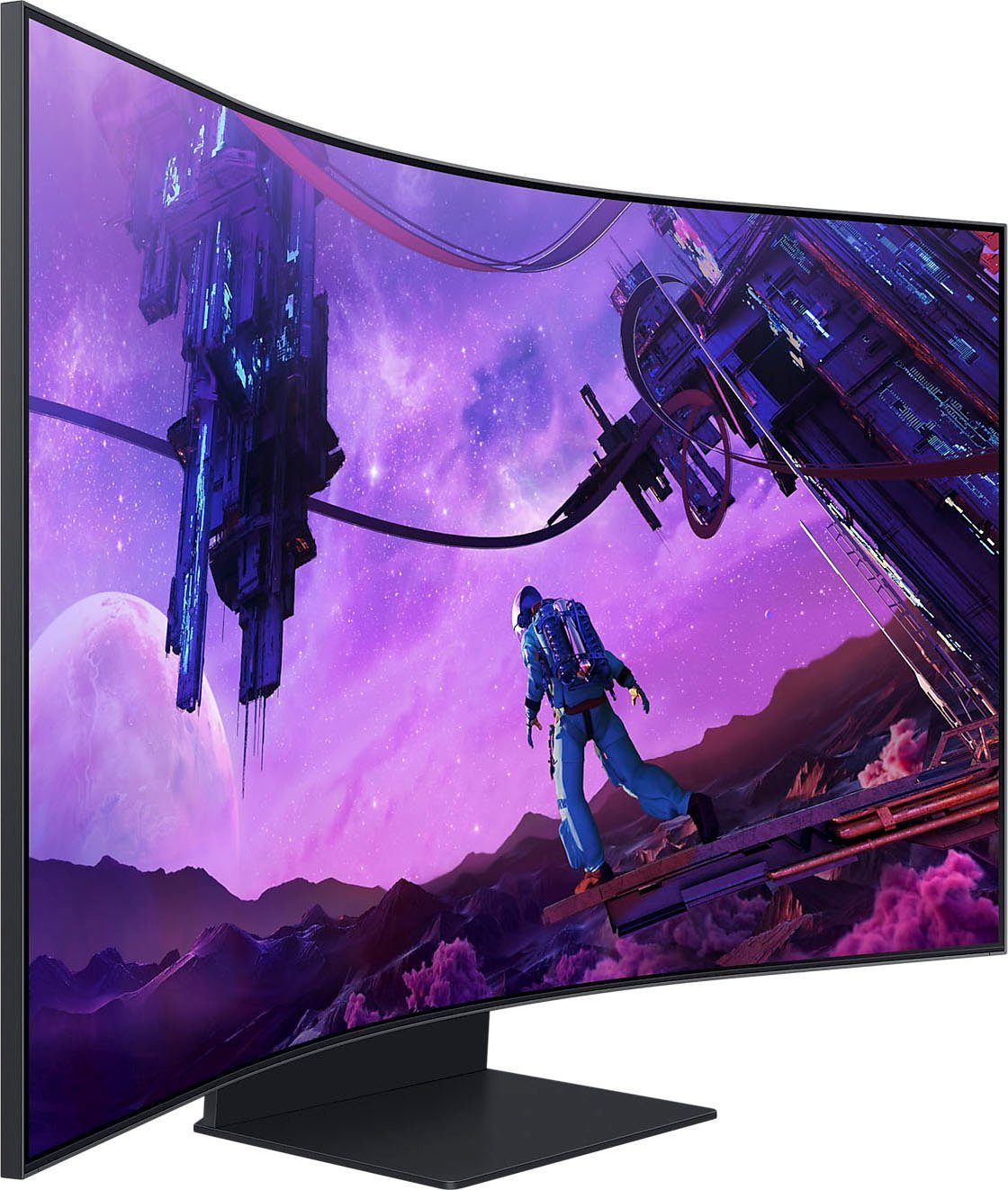 Samsung Odyssey Ark S55BG970NU Curved-Gaming-LED-Monitor Ultra LED) x 3840 Hz, 1 Reaktionszeit, cm/55 165 VA ms px, (138 HD, ", 4K 2160