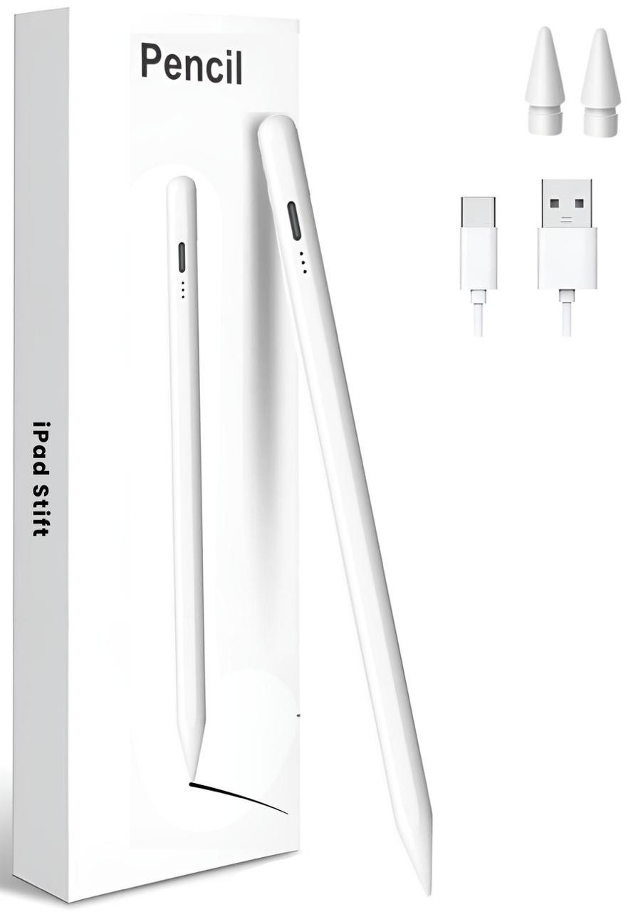 StellarLuma Eingabestift Eingabestift für iPad Schnellladen USB-C für Apple iPad Gen: 2018-2014 (Sylus Pencil wiederaufladbar, USB Pencil für iPad, Ersatzspitze, USB-C Ladekabel) Geeignet für alle iPad Modelle von 2018 - 2024 inklusive Ersatzspitze