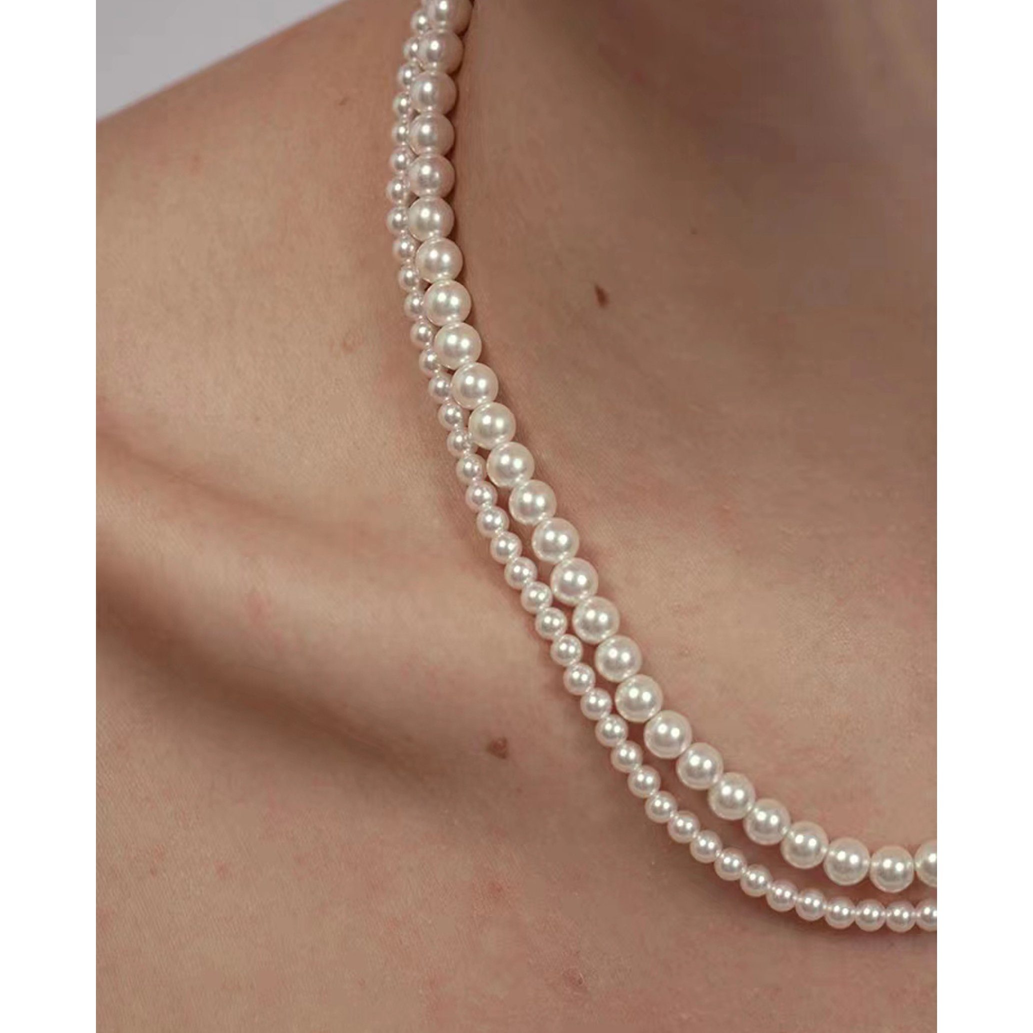 Crystal 5cm Swarovski Halskette Kristall + Perlenkette GOLDEN Runde Perlen 45cm 5810 Pearls Perlen Halskette,