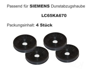 keenberk Aktivkohlefilter 4 Stück für Siemens LC65KA670 Dunstabzugshaube Umluftbetrieb