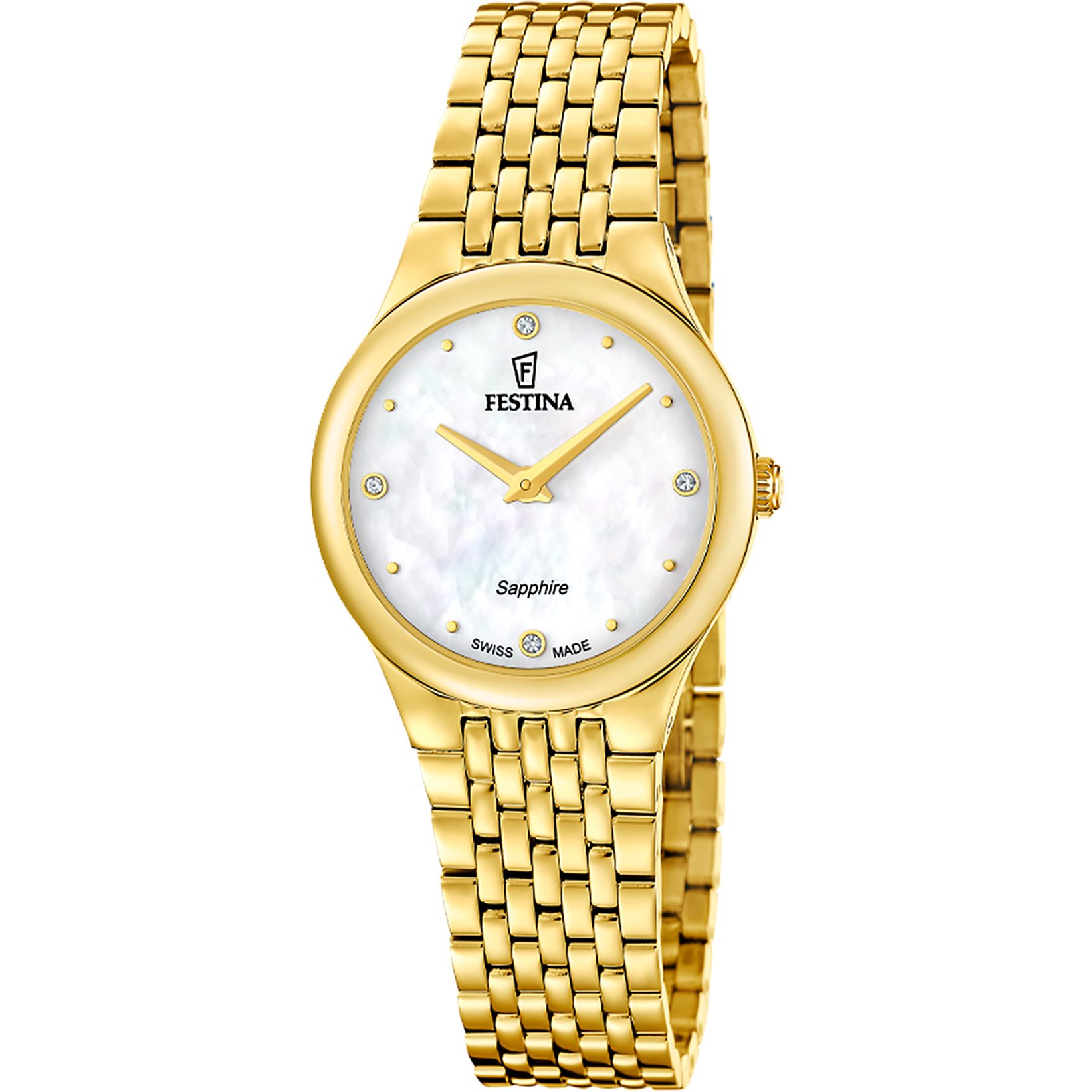 Festina Quarzuhr Grace F20098_1, Armbanduhr, Damenuhr, Swiss Made, Edelstahlarmband, analog