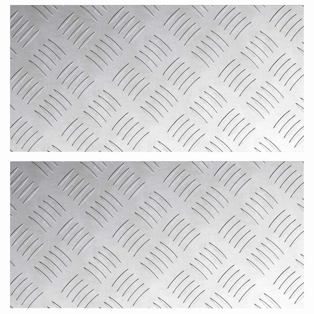 vidaXL Stufenmatte Treppe Tritt Rechtwinklig 2 pcs Silber 40 x 20 cm Aluminium, Rechteckig