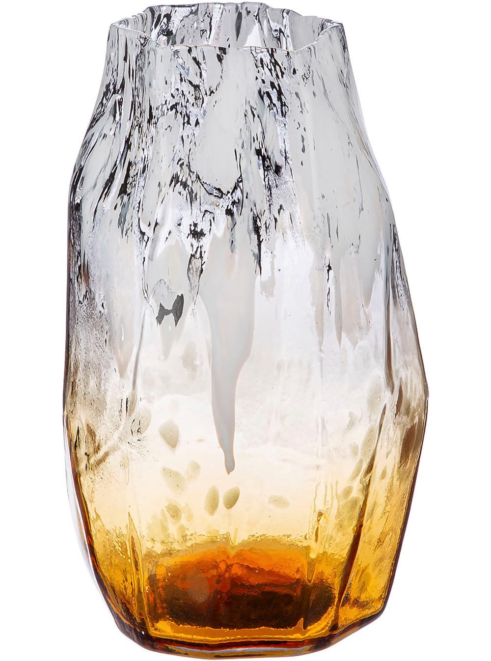 Casablanca Glas Vase 'Moai' – Gesichtsvase, 30 Cm Hoch, Grau, Für Wohnzimmer-Deko