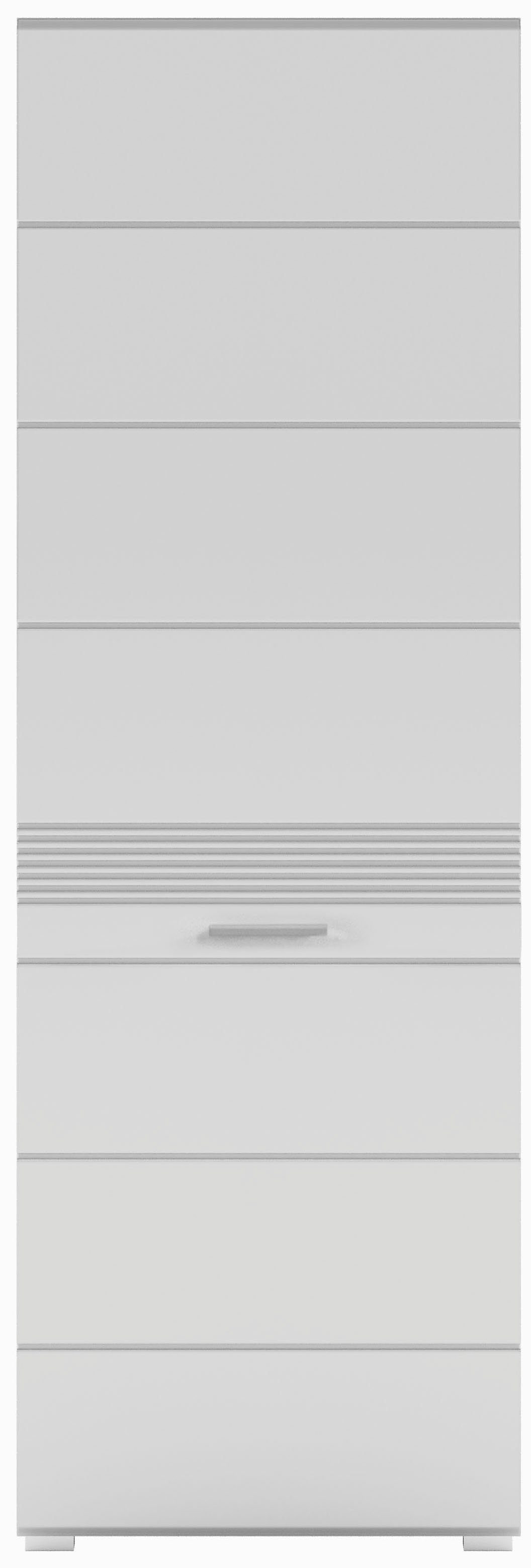 Home affaire Garderobenschrank Malmö, Höhe 190 cm, 1 Tür, 3 Einlegeböden, 1 Kleiderstange Türanschlag wechselbar, hochwertige MDF Front mit Rillenfräsung