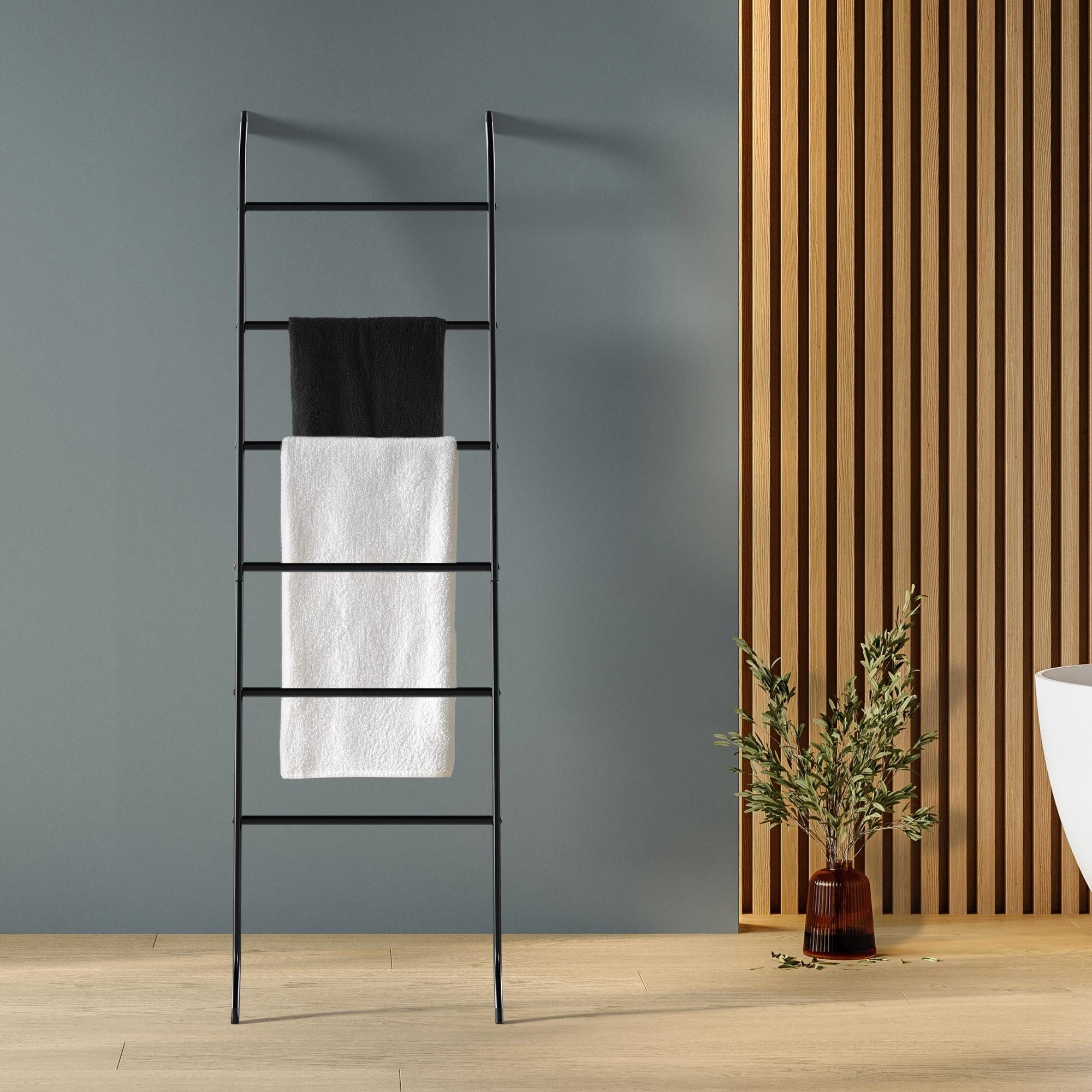 TPFLiving Handtuchhalter Vailo, Maße (TxBxH): 15 x 46 x 147cm - Farbe: schw günstig online kaufen