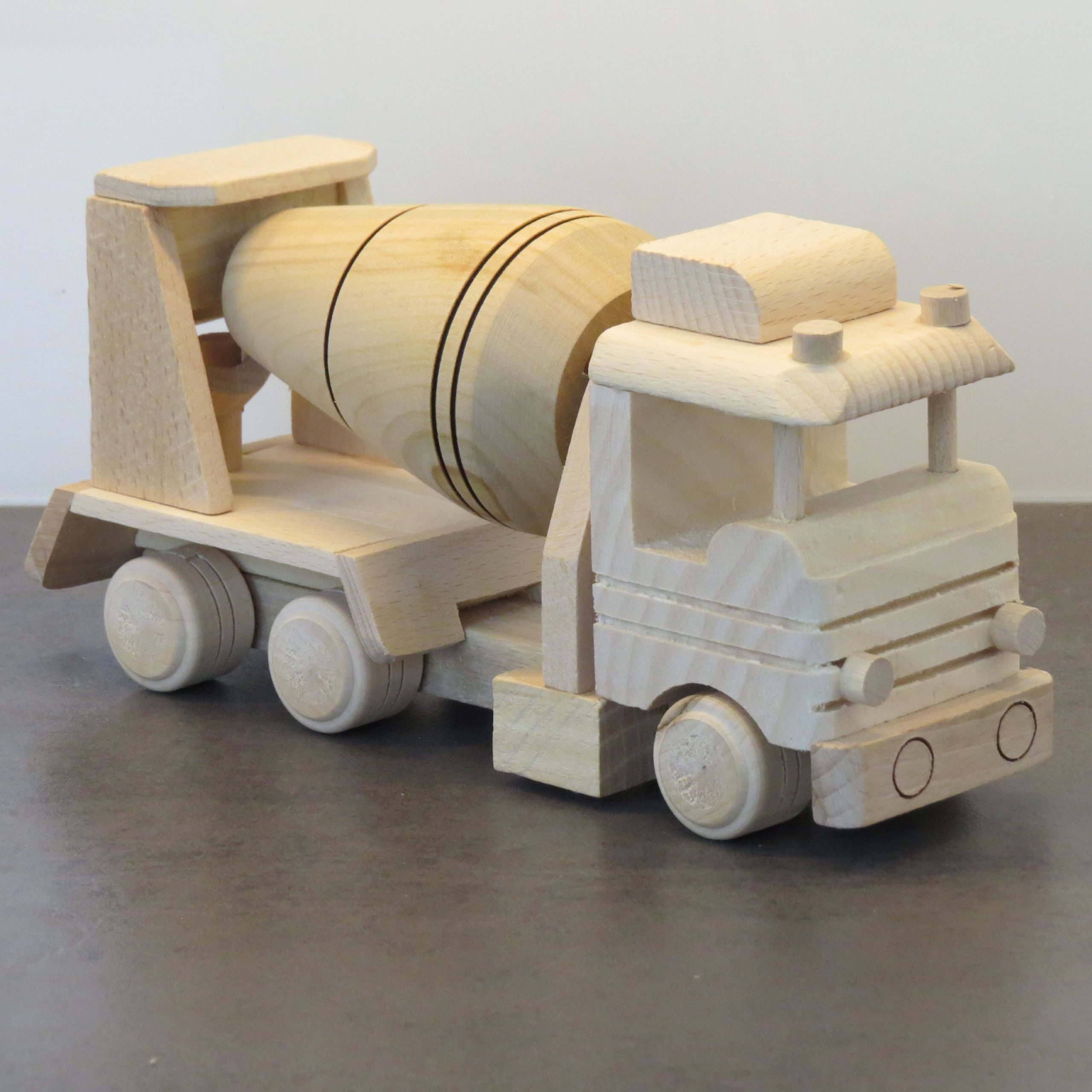Holzprodukte Spielzeug-Betonmischer Betonmischer LKW Auto Modellauto Baustellenfahrzeug Holz sehr groß