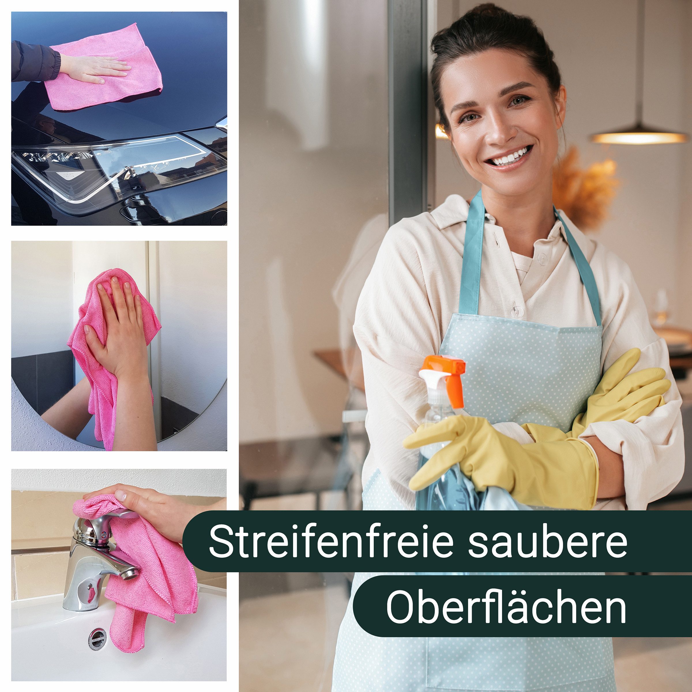 ZOLLNER Geschirrtuch, (Spar-Set, 10-tlg), 32 x 32 cm, 80% Polyester, 20% Polyamid, vom Hotelwäschespezialisten