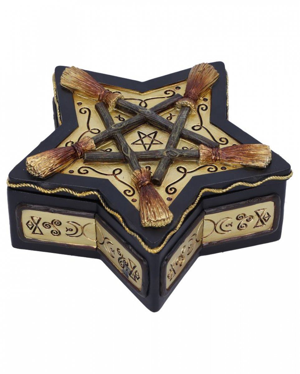 Horror-Shop mit Schmuckkästchen Hexenbesen Pentagram Dekofigur Okkultes