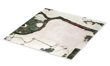 Posterlounge Poster Egon Schiele, Herbstbaum mit Fuchsien, Wohnzimmer Malerei