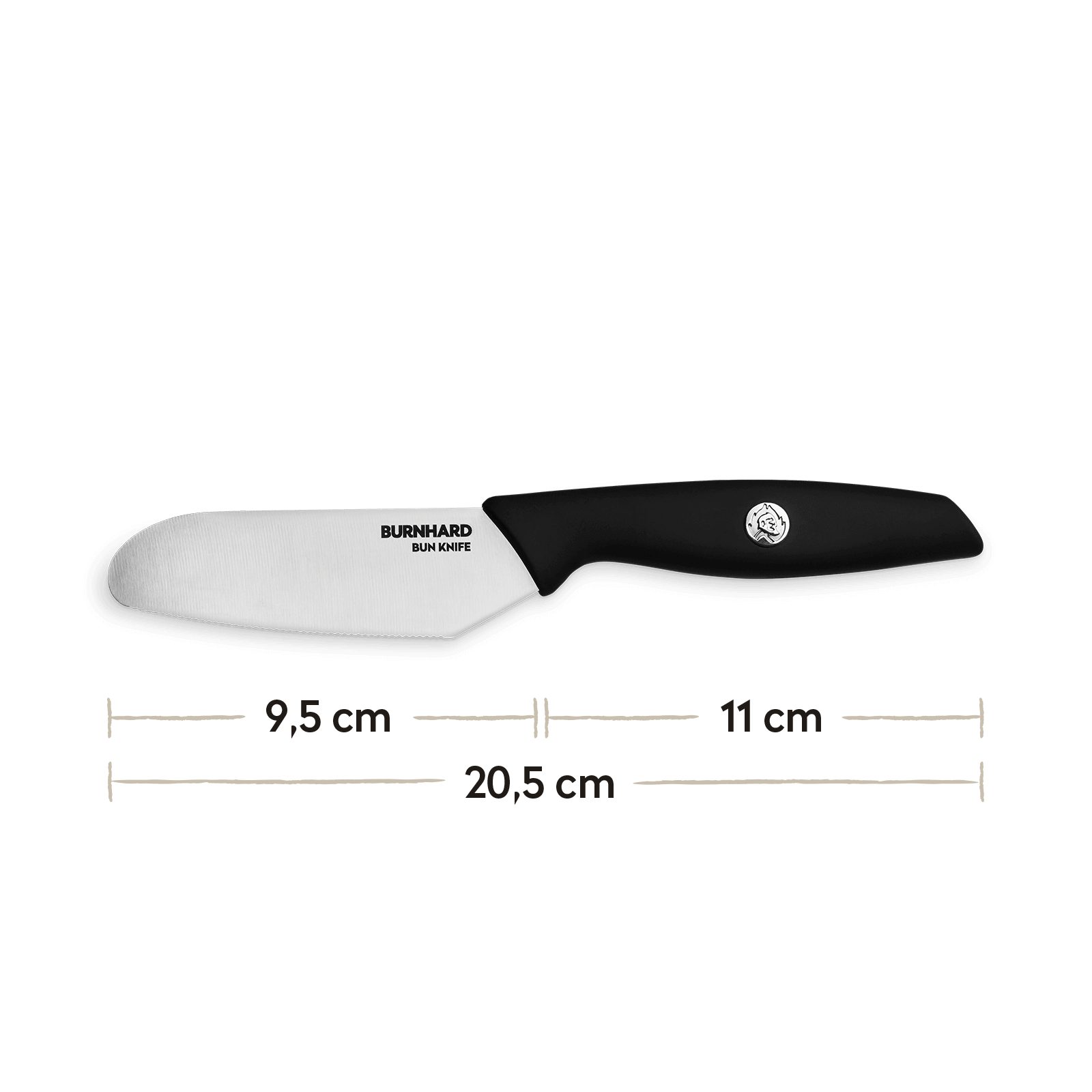 BURNHARD® Brötchenmesser Burger Bun Messer 20,5cm