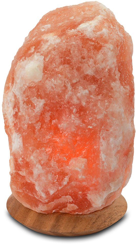 Rock, Handgefertigt Unikat, - ein DREAMS Stein Salzkristall-Tischlampe Leuchtmittel jeder kg ca.23 H: SALT cm, HIMALAYA ca.4-6 Warmweiß, wechselbar,