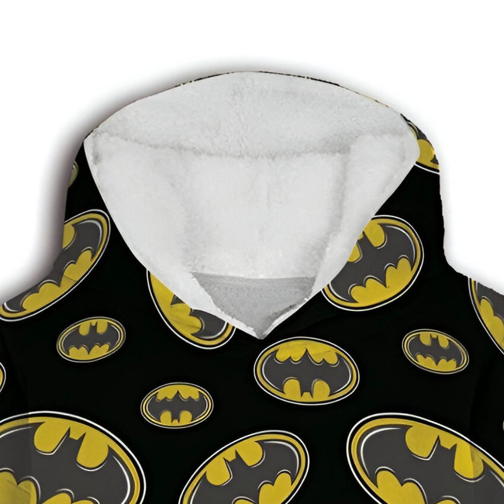 DC Comics Sweatponcho Batman Herren Kuschelponcho mit Ärmeln Kapuze Tasche XS-L Gr. XS bis L Onesize