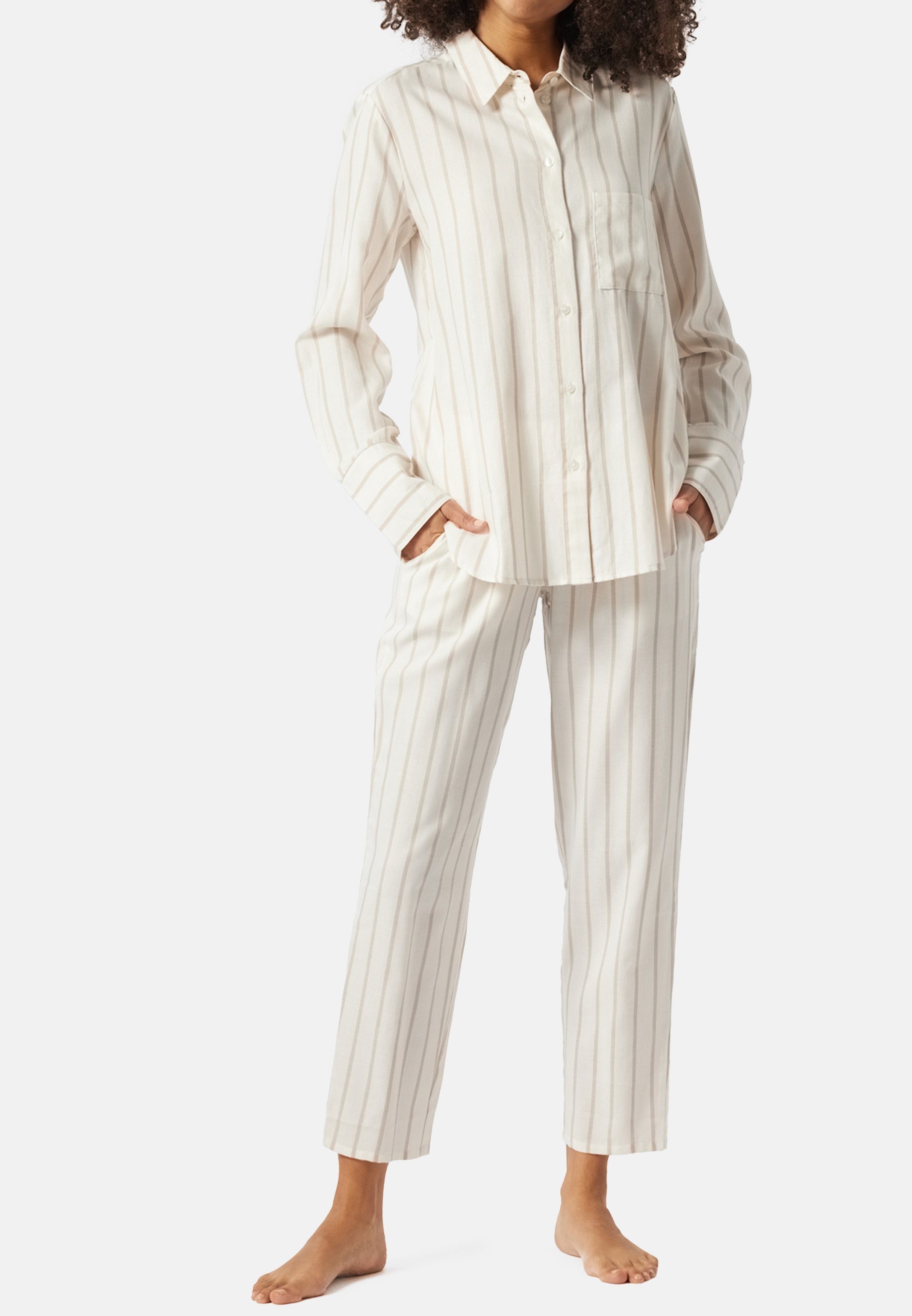 Schiesser Pyjama Selected Premium (Set, 2 tlg) Pyjama 7/8 lang - Baumwolle  -, Aus der Serie selected premium inspiration