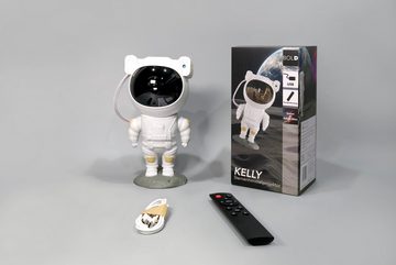 Die Bold GmbH Nachtlicht Astronaut Kelly, LED fest integriert, Laser, RGB, Farbwechsler, grüner Laser, Fernbedienung, Timer, Lautlos, USB-C, Sterne + Nebula, dimmbar