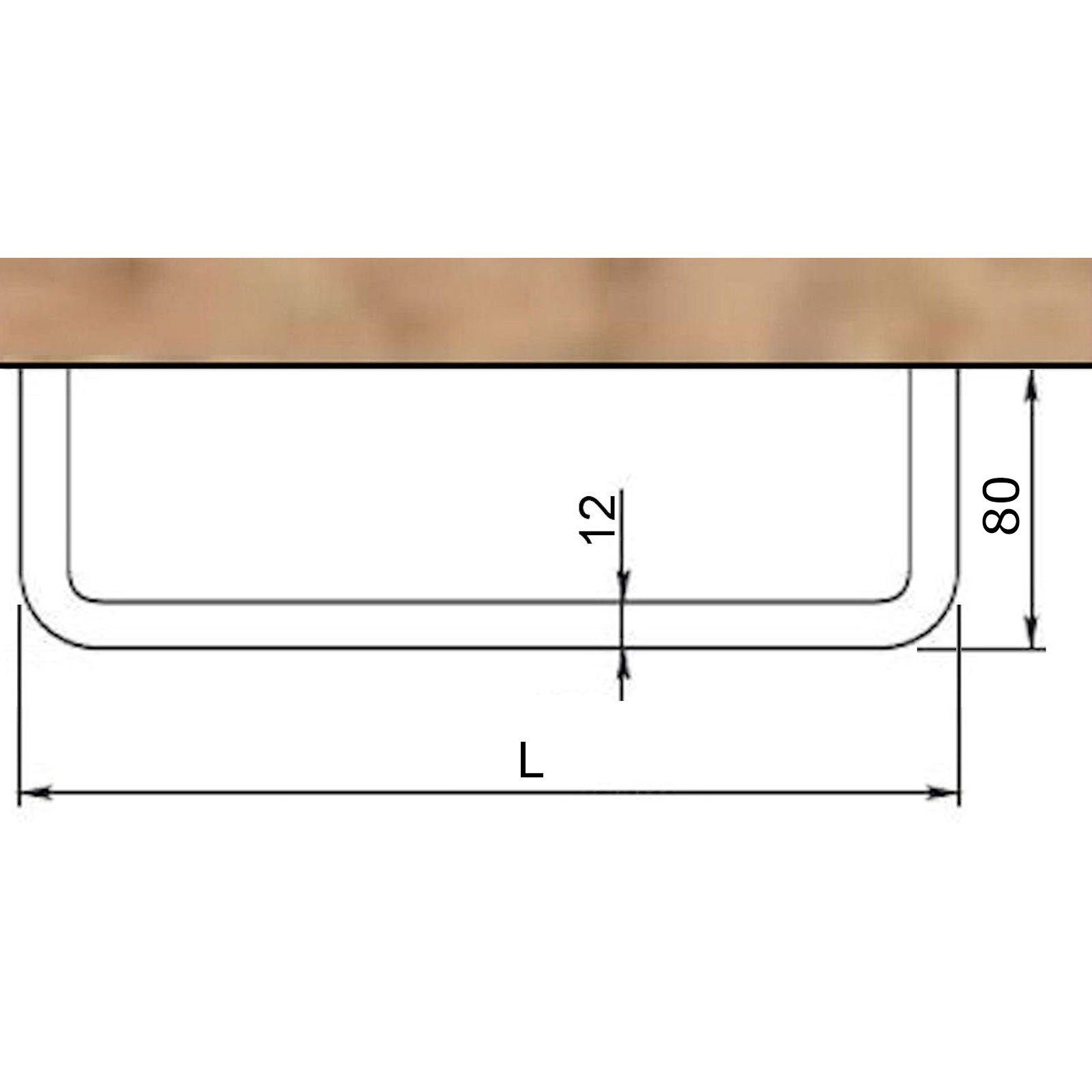 SO-TECH® Garderobenstange Kleiderstange U-Form echt Edelstahl Durchmesser 12 mm, Länge 730 mm, Edelstahl gebürstet
