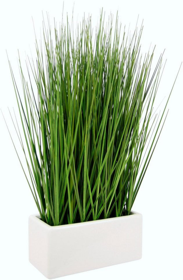 Kunstgras Gras, I.GE.A., Höhe 45 cm, in Keramikschale, Langlebig,  pflegeleicht und vielseitig verwendbar
