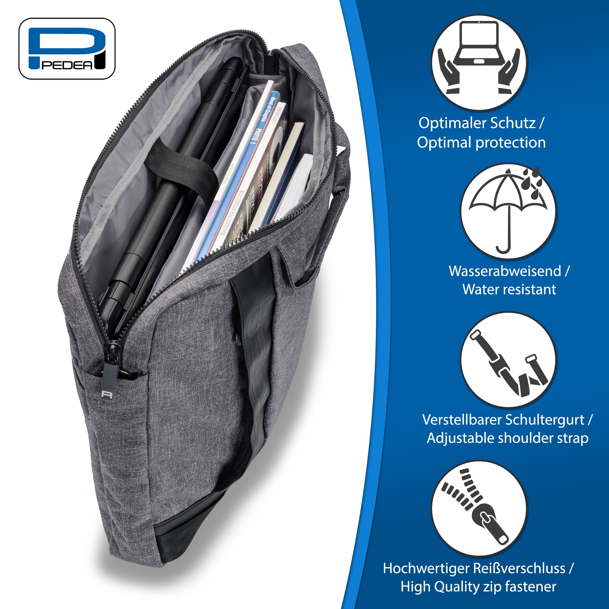 PEDEA Laptoptasche FANCY elegante Umhängetasche 15,6 / 17,3 Zoll (17,3 Zoll günstig online kaufen