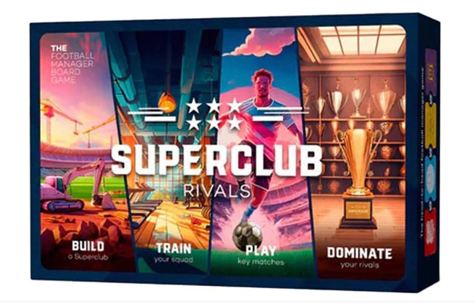 Superclub Spiel Rivals Fußballmanager für 2 Spieler Kickstarter inkl. Diamond Cards, Fußballmanager-Brettspiel, Kickstarter-Edition inklusive Diamond Cards für zwei Spieler