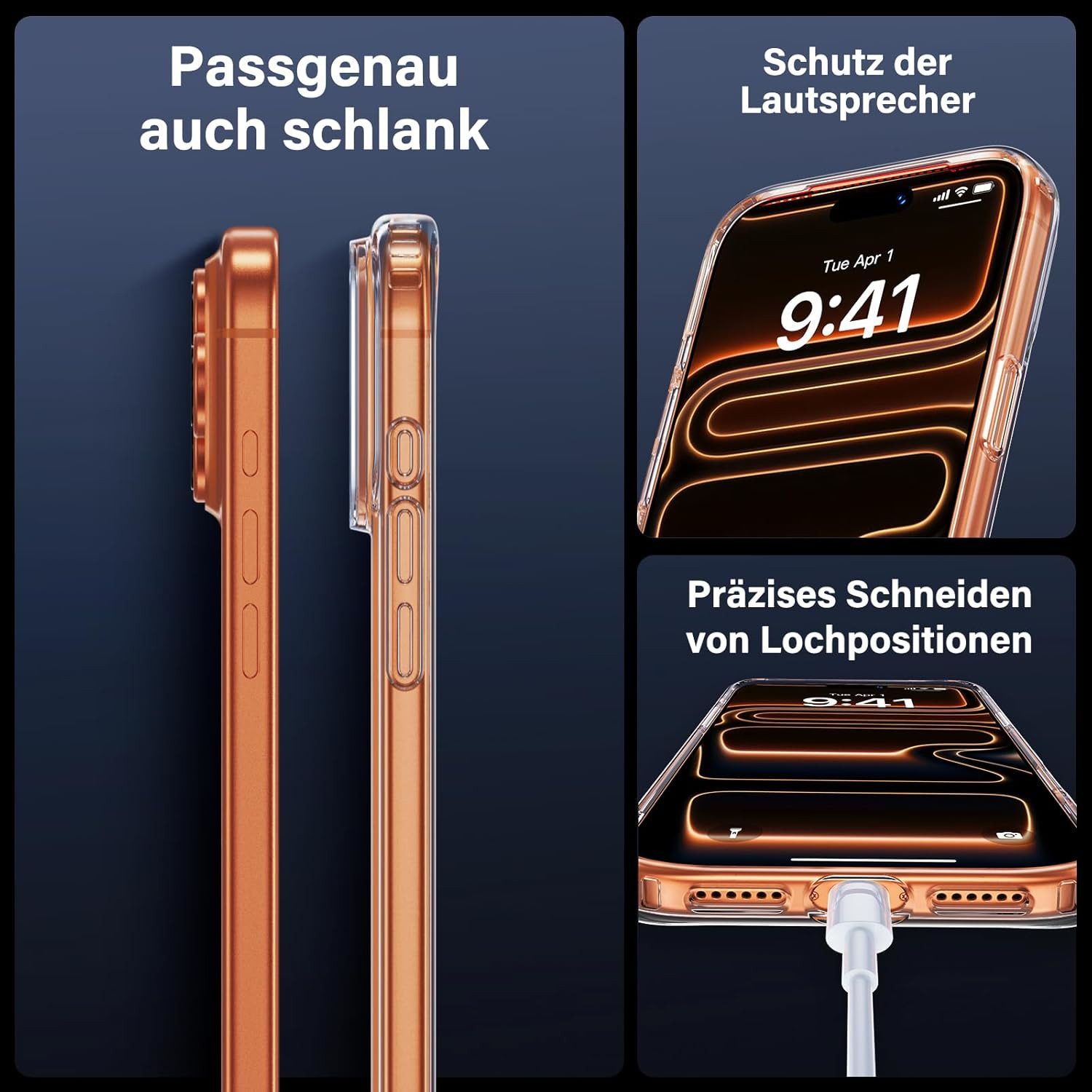 Luckice Sichtschutzfolie iPhone 17 Pro Hülle 7-in-1- für iPhone 17 Pro Panzerglas, (Schutzhüllen-Set mit Panzerglasfolie für das iPhone 17 pro, Rundumschutz Hülle Set Schutzhülle Cover, 1 Handyhülle & 3x Displayschutzglas + 3x Kameraschutzfolie - Transparent, 7-St)