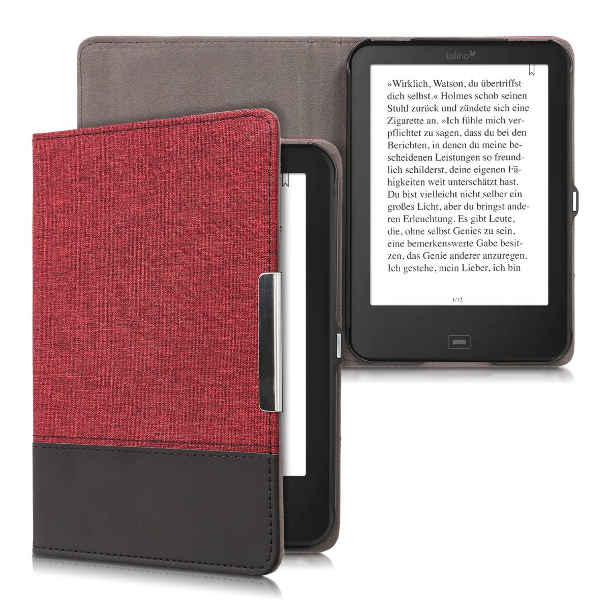 kwmobile E-Reader-Hülle Hülle für Tolino Shine 2 HD, Canvas eReader Schutzhülle - Flip Cover Case