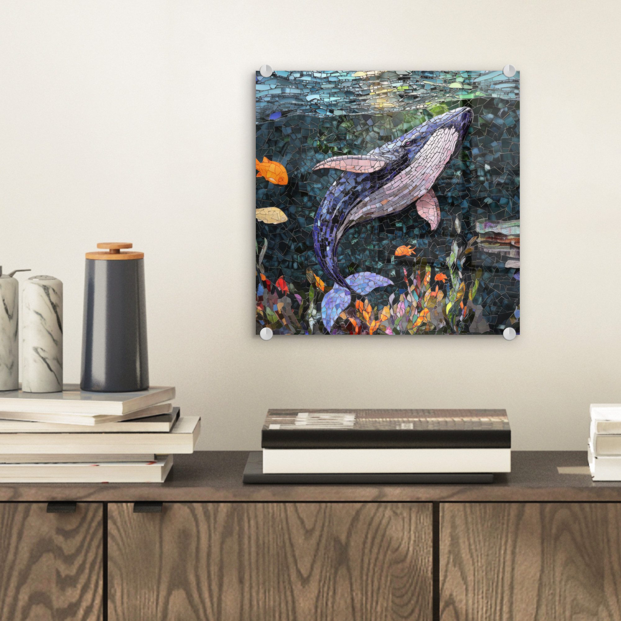 MuchoWow Acrylglasbild Mosaik - Wal - günstig online kaufen