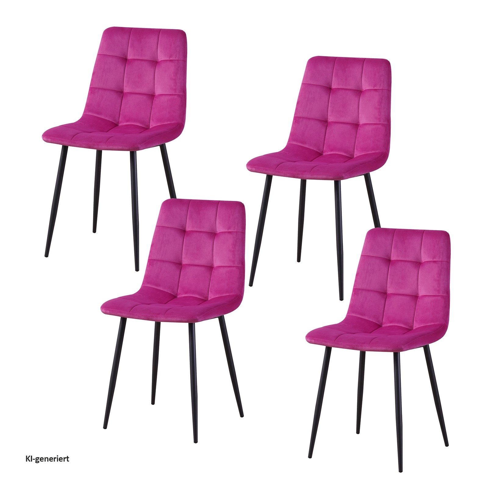 HTI-Living Polsterstuhl Esszimmerstuhl 4er Set Pink Mesa (Set, 4 St), Polsterstuhl Samt