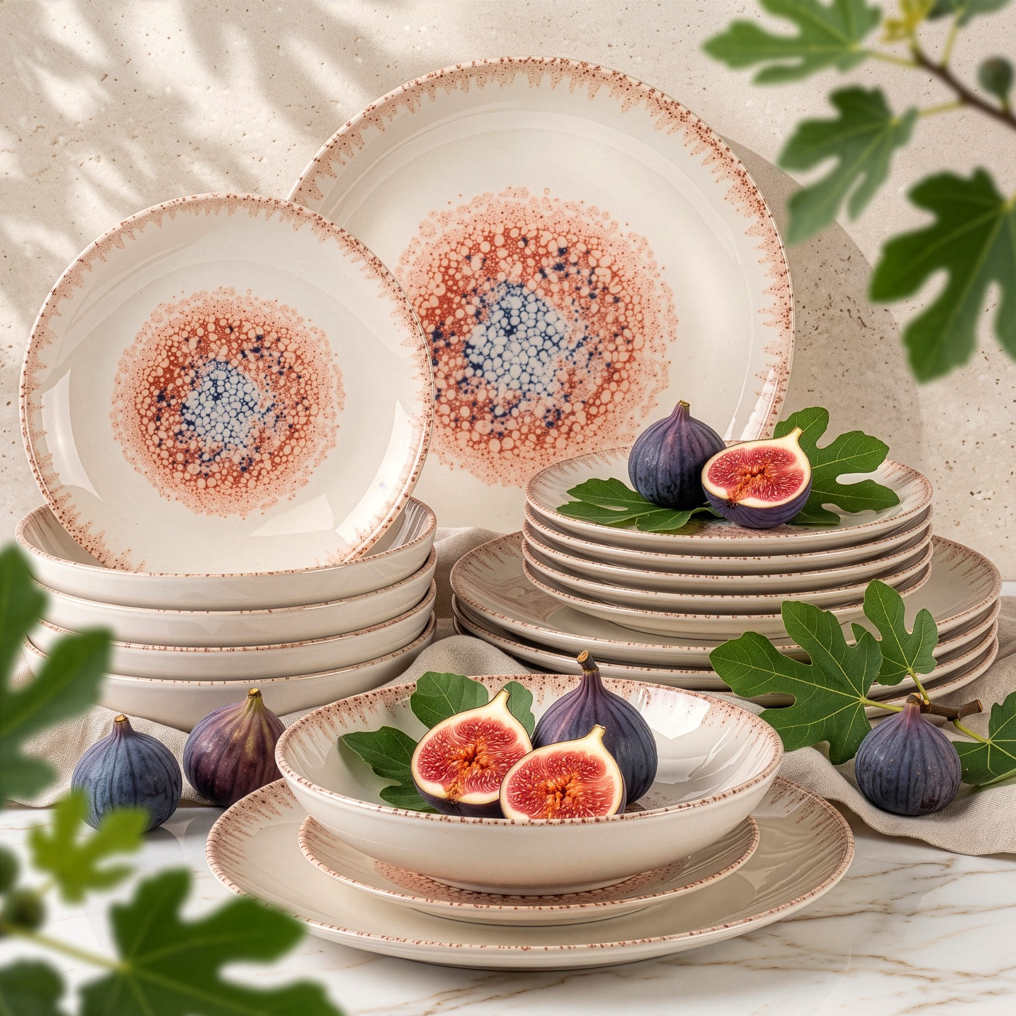 KONSIMO® Tafelservice AMITA, Geschirrset 18-tlg, für 6 Personen, EU-Ware, Steinzeug (18-tlg), 6 Personen, Steingut, spülmaschinengeeignet, …