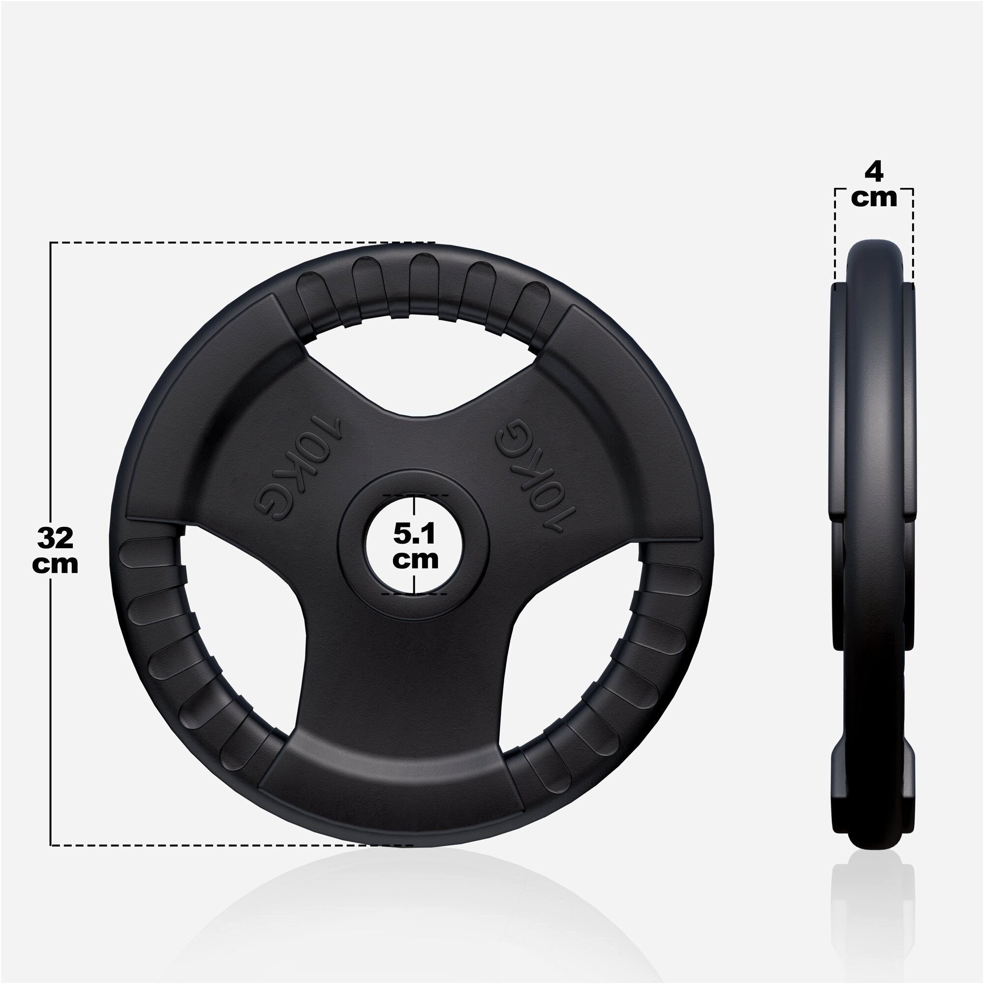 GORILLA SPORTS Hantelscheibe Hantelscheibe 50/51mm Olympia Gummi Gripper 1,25-25 KG, 10 kg, (1-tlg)