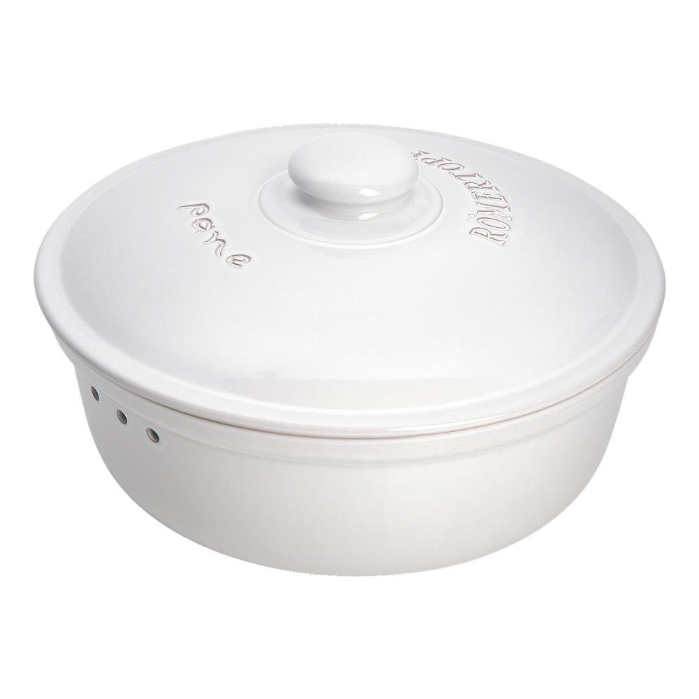 RÖMERTOPF Römertopf Brottopf Rund Weiß 80904, Ton