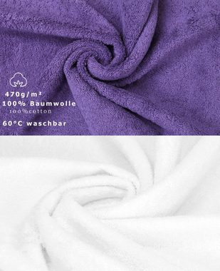Betz Handtuch Set 10-TLG. Handtuch-Set Classic, 100% Baumwolle, (Set, 10-tlg), Farbe lila und weiß