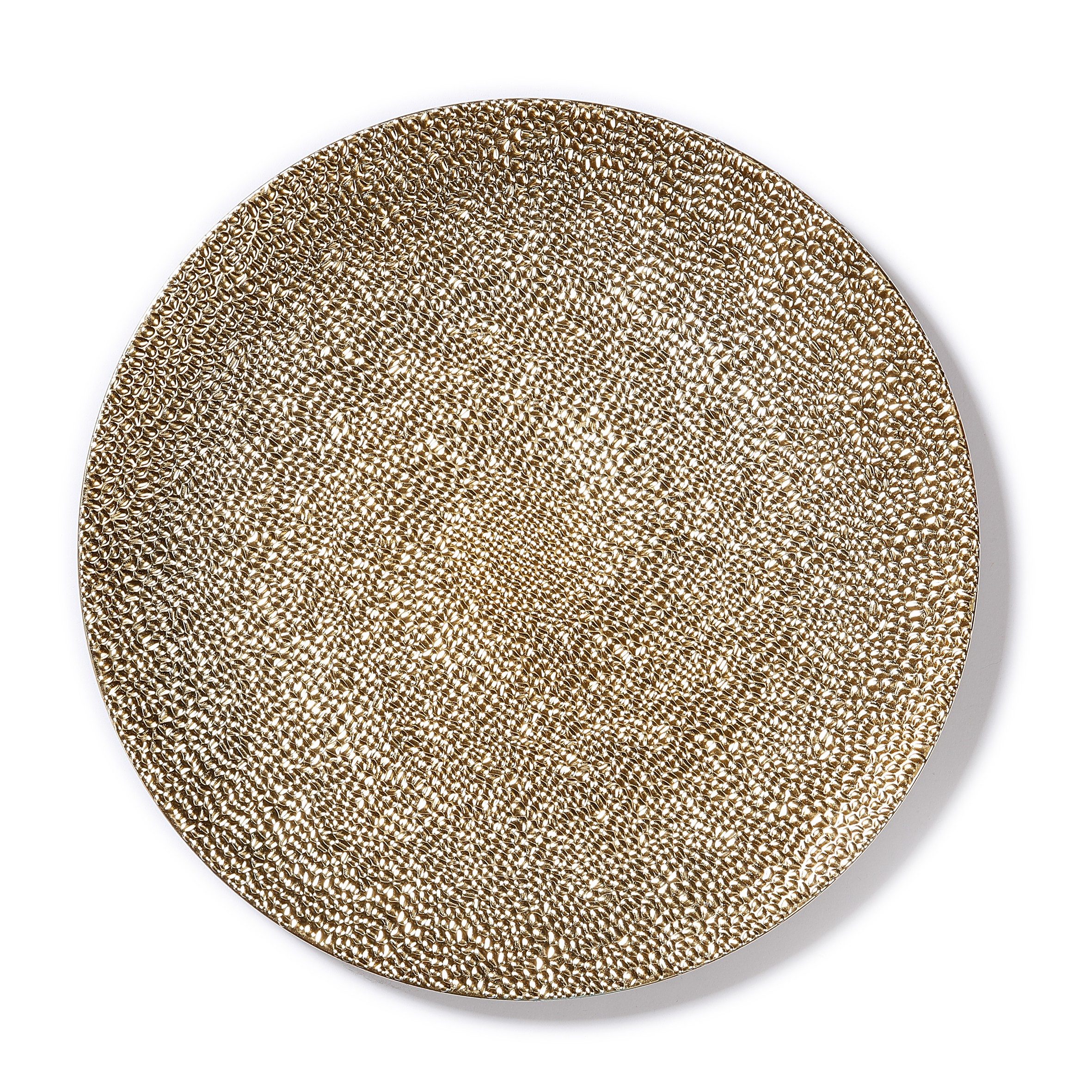 MAGIC by Inge Dekoteller, Dekoteller 33cm Kunststoff gehämmerte Optik - Gold metallic