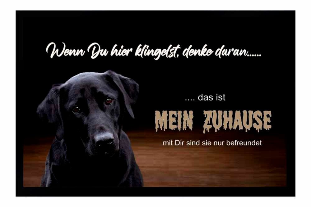 Ladreas Fußmatte Schmutzfangmatte bedruckt Hund mein zuhause F205, 60x40