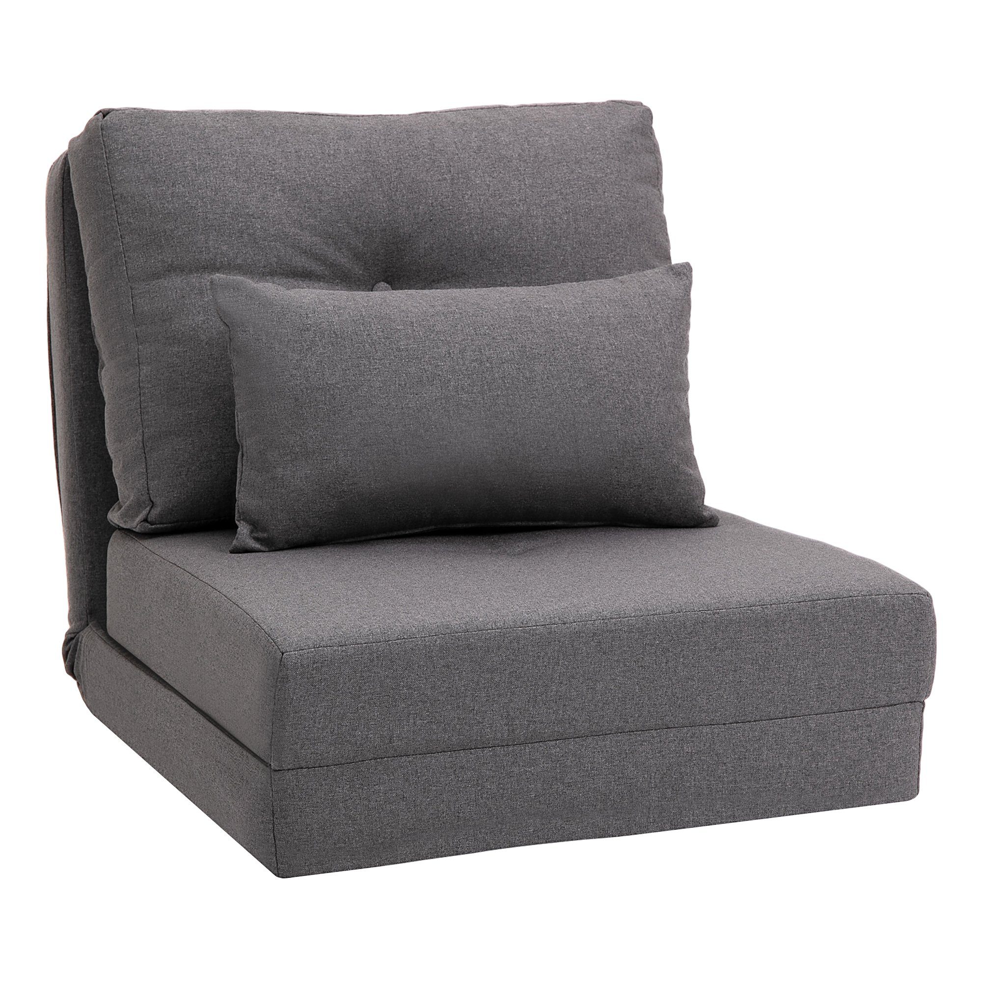 HOMCOM Schlafsofa mit verstellbarer Rückenlehne, Zierkissen, Bodensofa günstig online kaufen