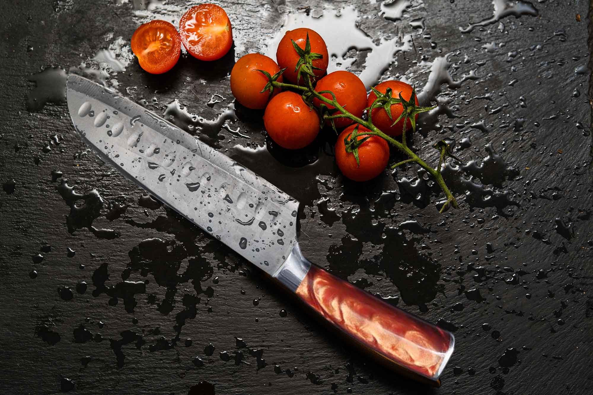 Muxel Kochmesser Santoku Damast Allzweckmesser für den 7 und inch Hobbykoch Profi