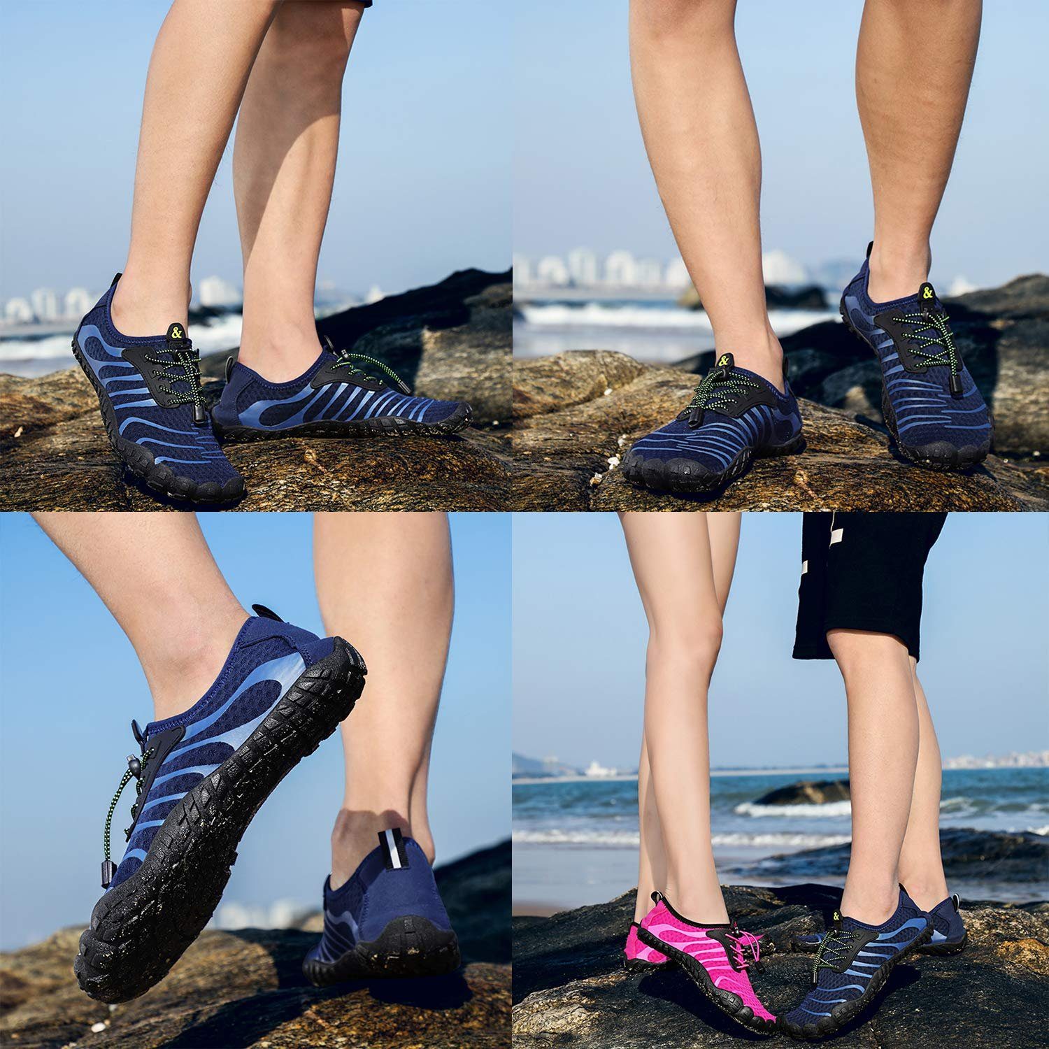 SOTOR Herren-Wasserschuhe,Damen-Schwimmschuhe,Strandschuhe,schnell trocknend Wasserschuh Tauchsocken, Yoga-Schuhe Aqua-Schuhe