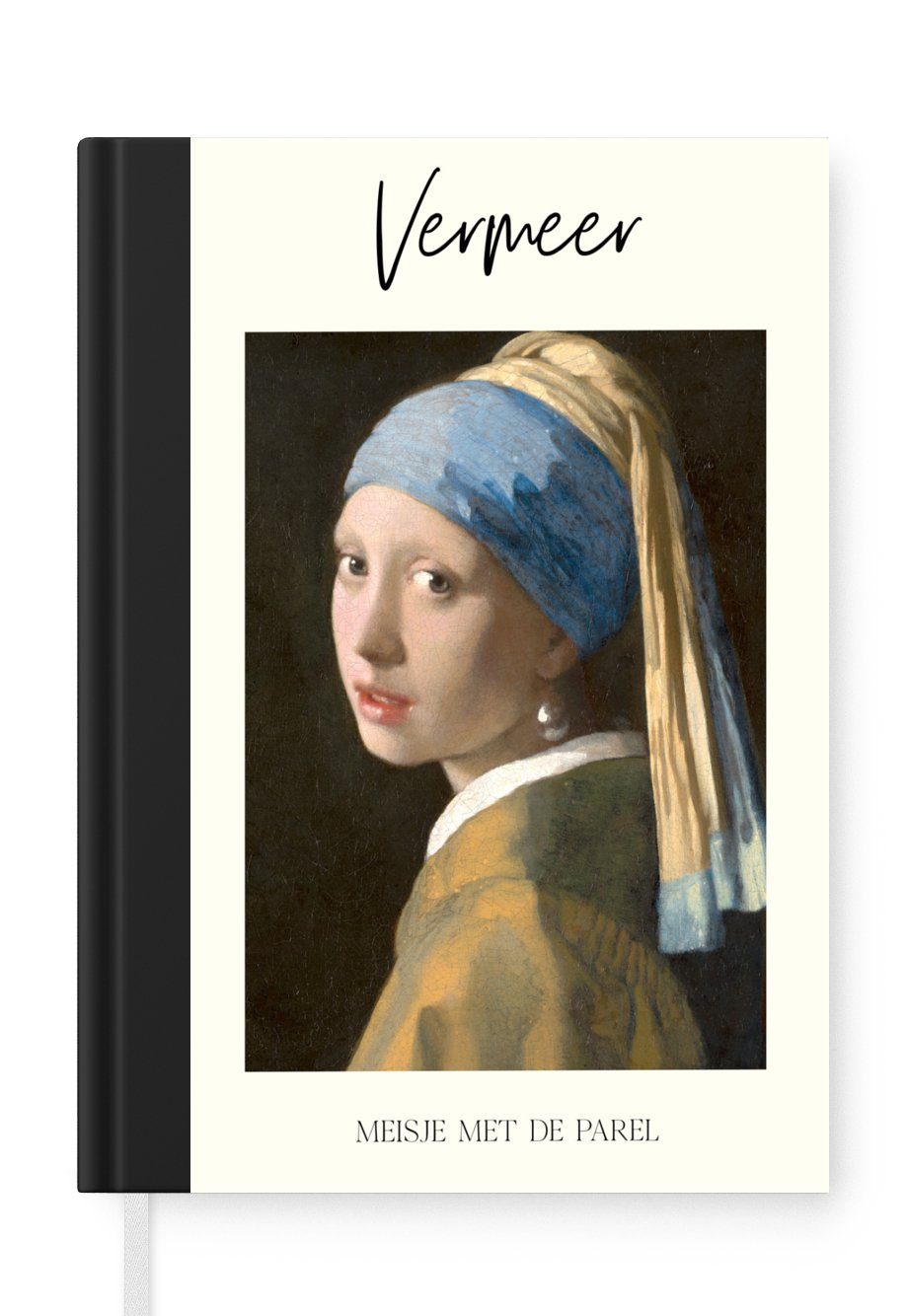 Journal, Seiten, Mädchen mit Notizheft, A5, Notizbuch 98 - Kunst, Tagebuch, Perlenohrring MuchoWow Vermeer - Merkzettel, Haushaltsbuch