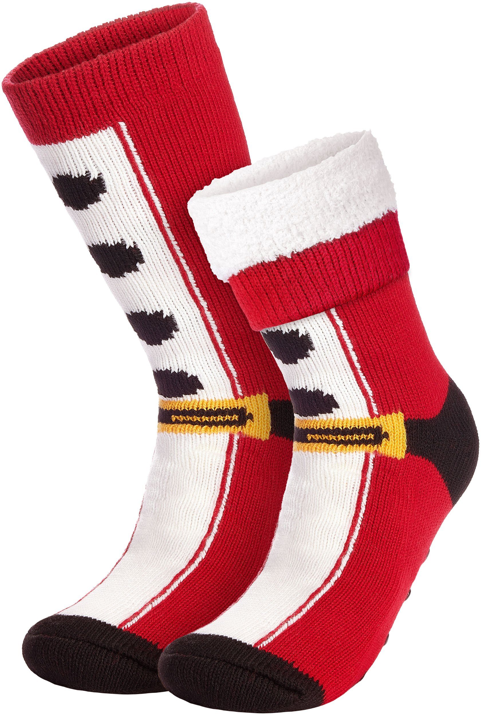 ABS-Socken (1-Paar, Bettsocken) Socken Stoppersocken - Warme Mädchen Frauen Dicke Kuschelsocken BRUBAKER Weihnachtssocken Damen Weihnachten - für Wintersocken Antirutschsocken