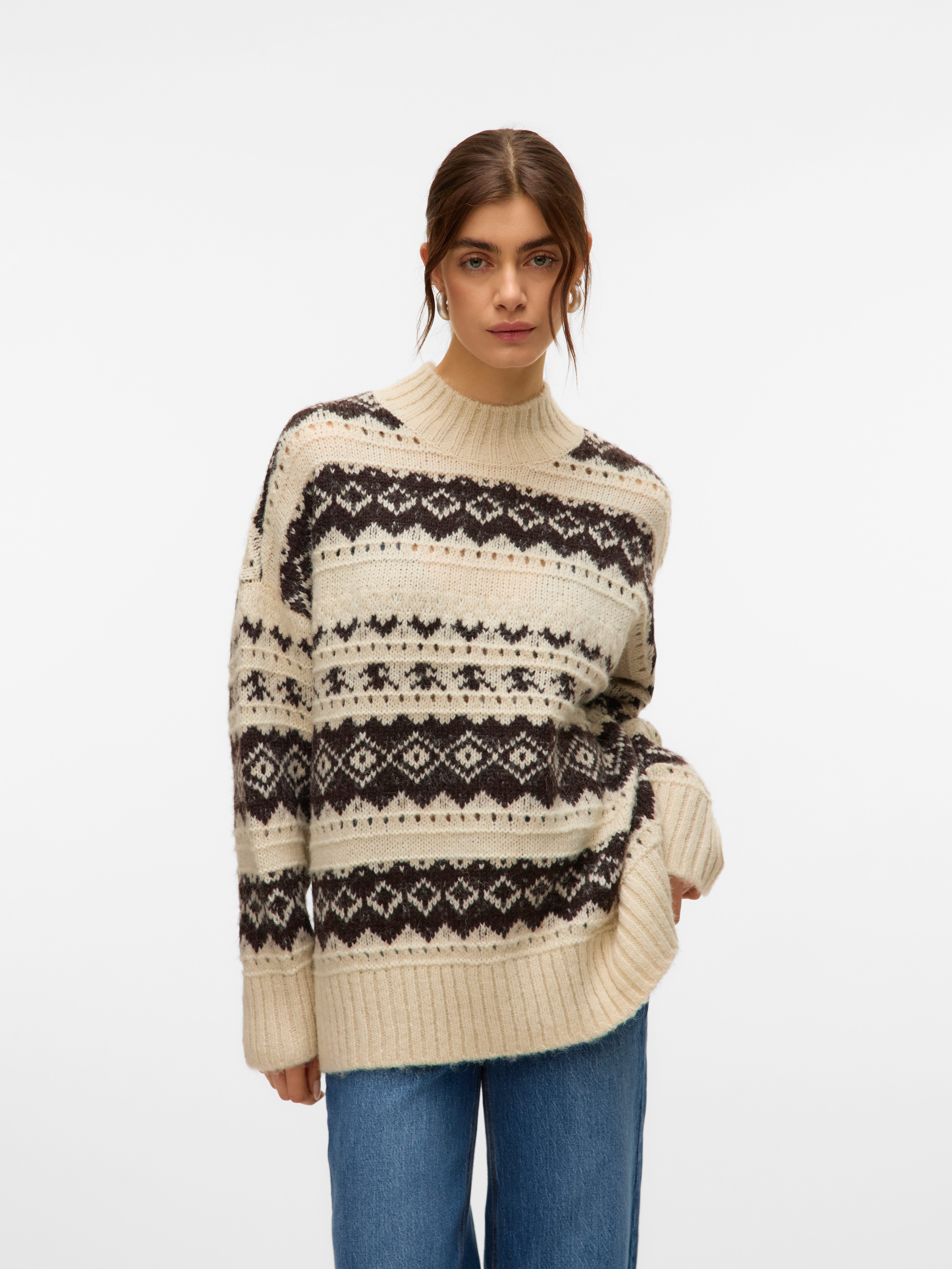 Vero Moda Strickpullover VMAMPLE LS HIGH NECK PULLOVER BOO günstig online kaufen