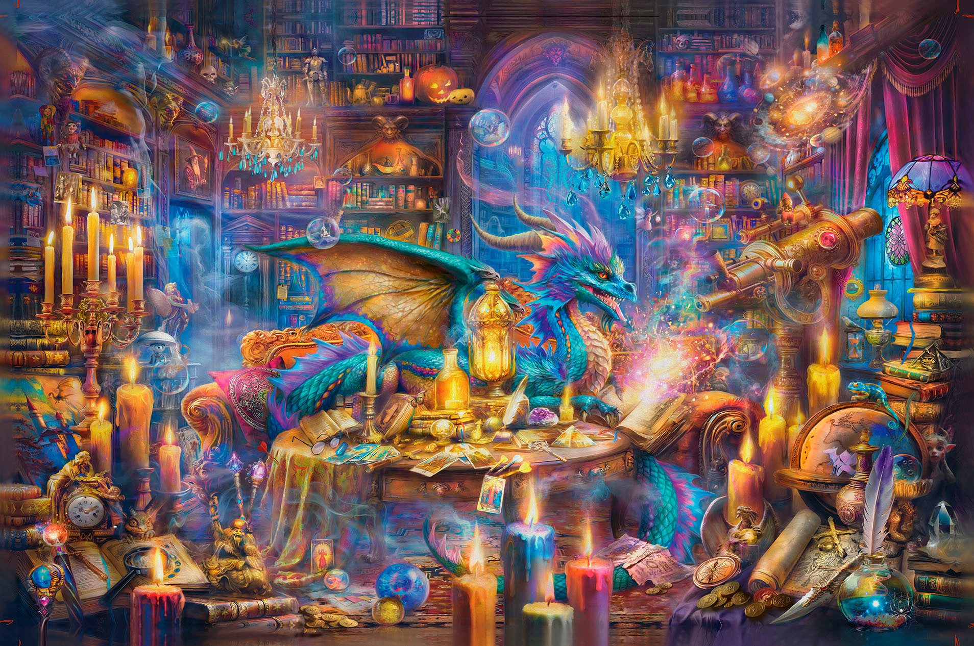 Ravensburger Puzzle Drachenbibliothek, 3000 Puzzleteile, Made in Germany günstig online kaufen