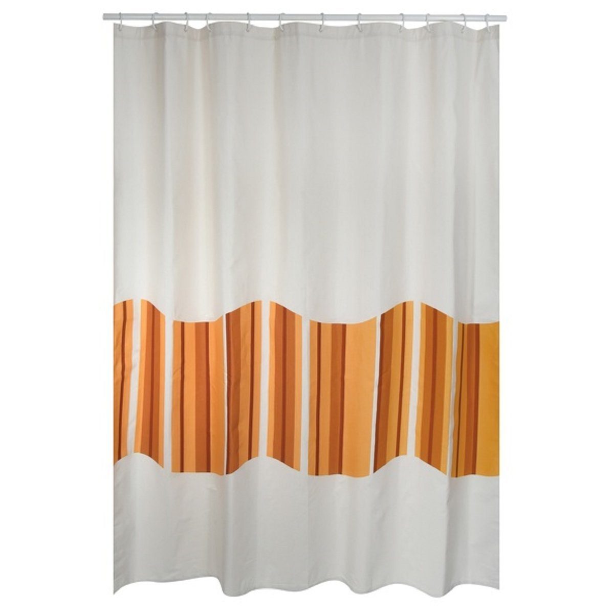 MSV Duschvorhang TIERRA, Anti-Schimmel Textil-Duschvorhang, schwere Qualität Baumwolle/Polyester, wasserabweisend, Anti-Schimmel, Anti-Bakteriell, waschbar, Made in Spain, 180x200, beige-natur/bunt