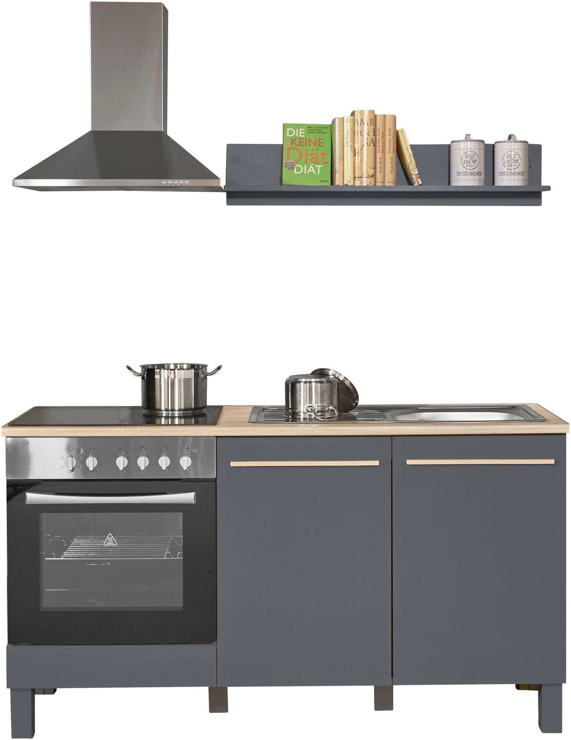 BASIC by Balculina Pantryküche "Bilberry", Breite 160 cm günstig online kaufen
