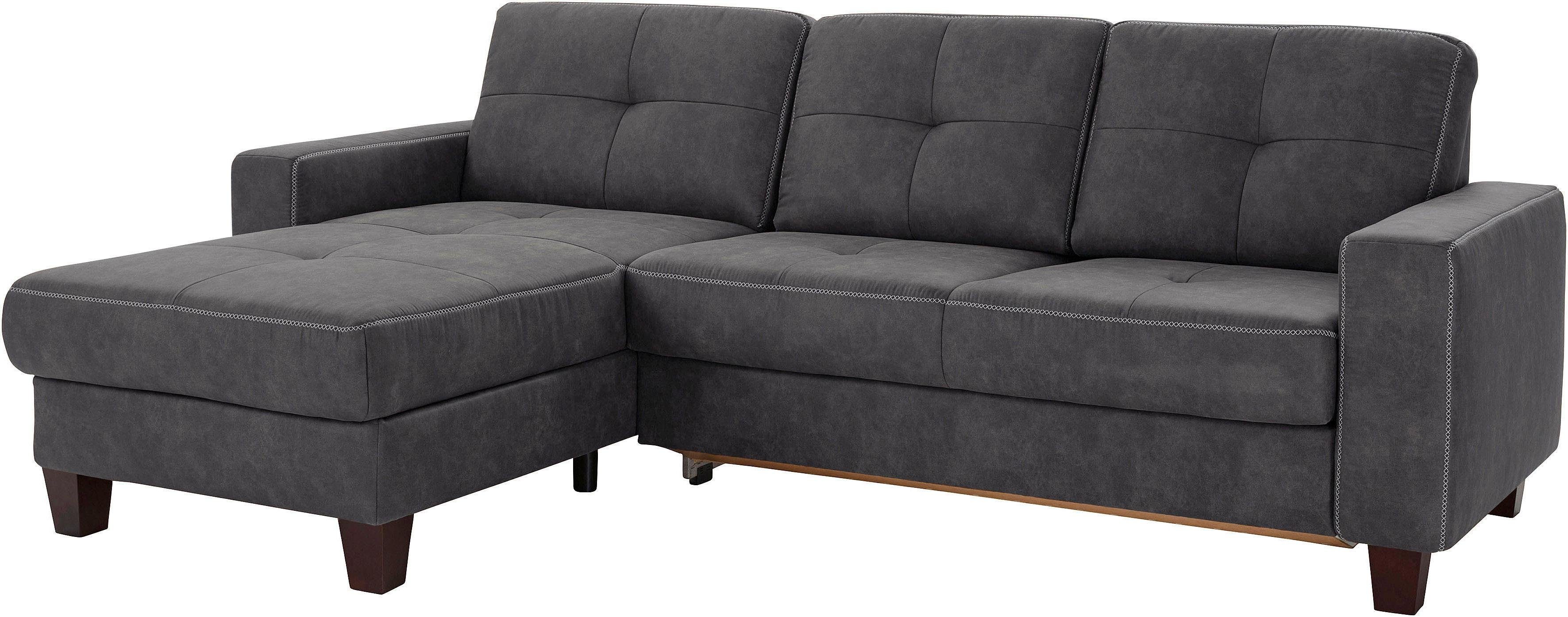 Places of Style Ecksofa "Varese L-Form", wahlweise mit Bettfunktion und Vor günstig online kaufen