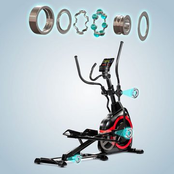 AsVIVA Ellipsentrainer-Ergometer AsVIVA E4 Pro Bluetooth, LED Display mit Tablet- bzw. Smartphonehalterung, App kompatibel