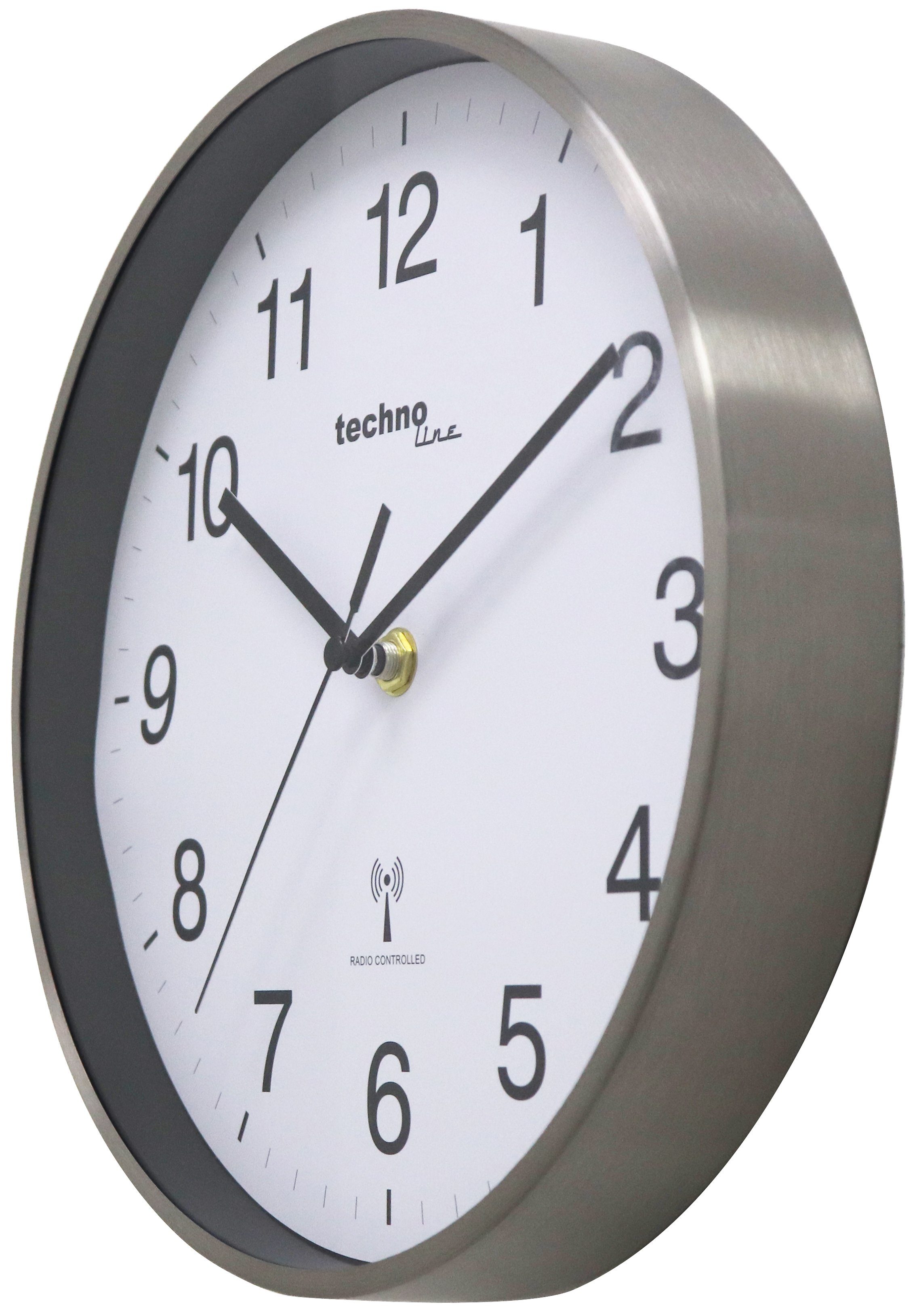 technoline Funkwanduhr WT 8925 (mit Edelstahlrahmen) günstig online kaufen