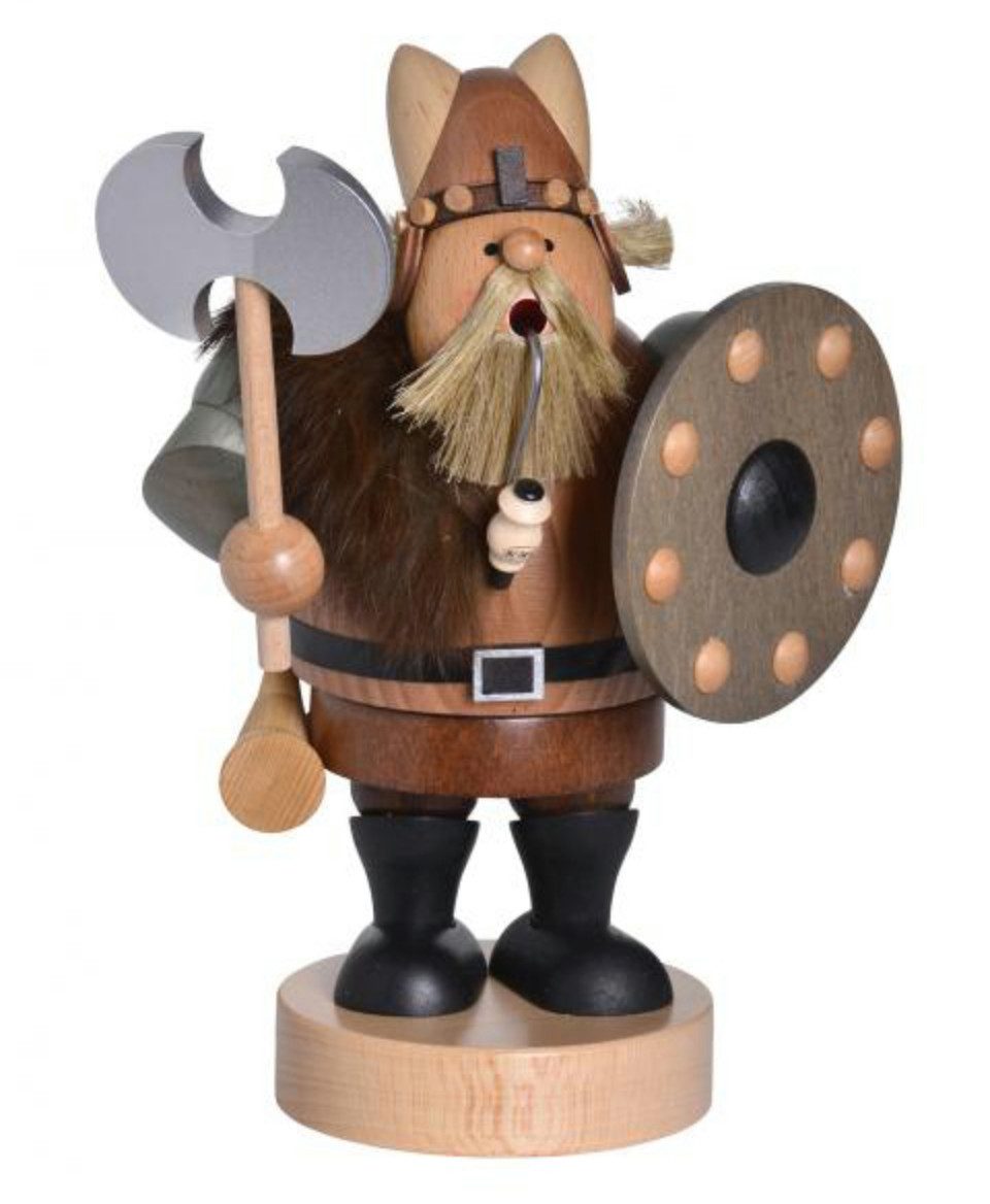 KWO Kunstgewerbe Werkstätten Räuchermännchen KWO Räuchermann Wikinger, (1 St), Handarbeit aus dem Erzgebirge