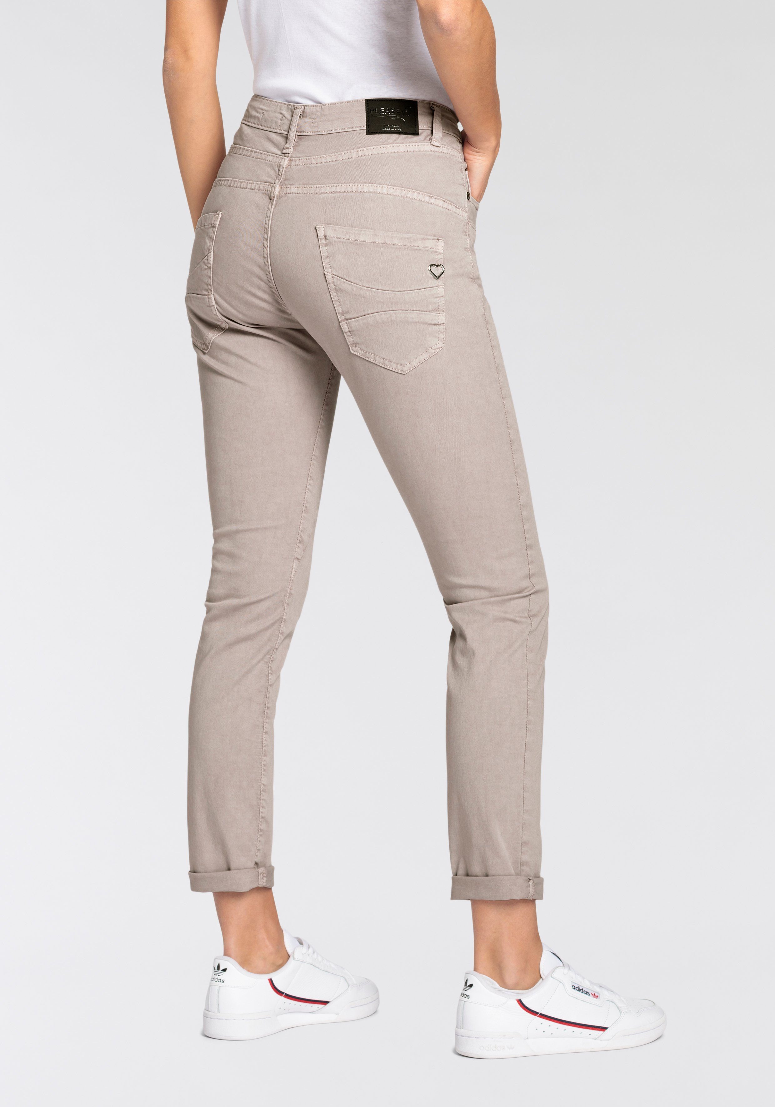 Please Jeans Röhrenhose Mit besonderer Knöpfung chinchilla beige