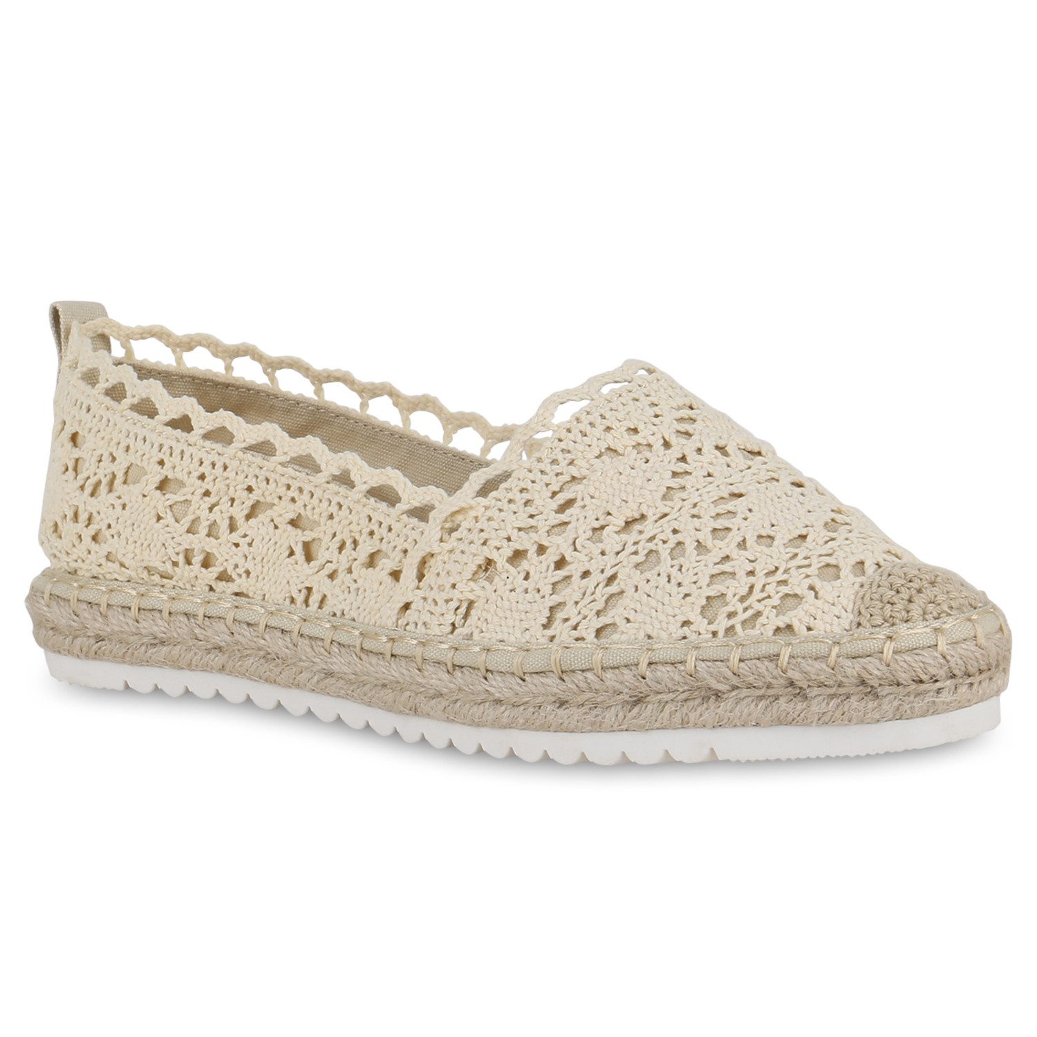 VAN HILL 841310 Espadrille Damen Espadrilles Slippers Spitze Bast Profil-So günstig online kaufen