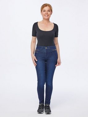 Sarah Kern Skinny-fit-Jeans Röhren-Denim figurbetont mit Schmuckdetail
